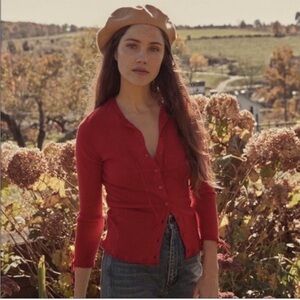 Doen Demi Cardigan Knit Sweater Top